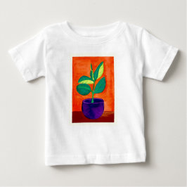 トドラーお洒落プ絵を描タ付きプラントアートTシャツ ベビーTシャツ