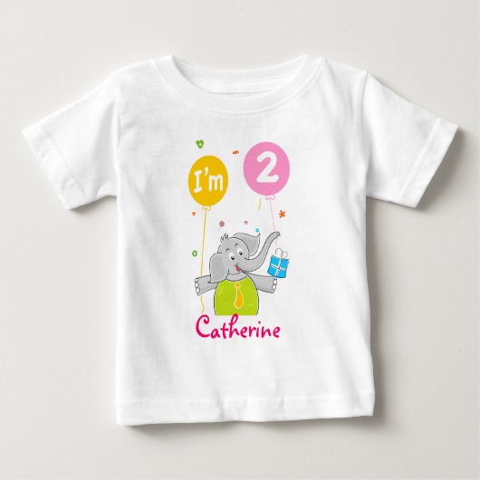 トドラーの2歳の誕生日 ベビーTシャツ (正面)