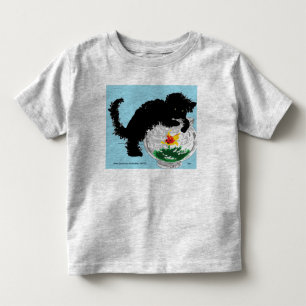 トドラーズTシャツ猫の魚鉢 トドラーTシャツ