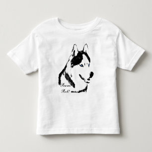 トドラーハスキーシャツ救出ドッグハスキーベビーTシャツ トドラーTシャツ