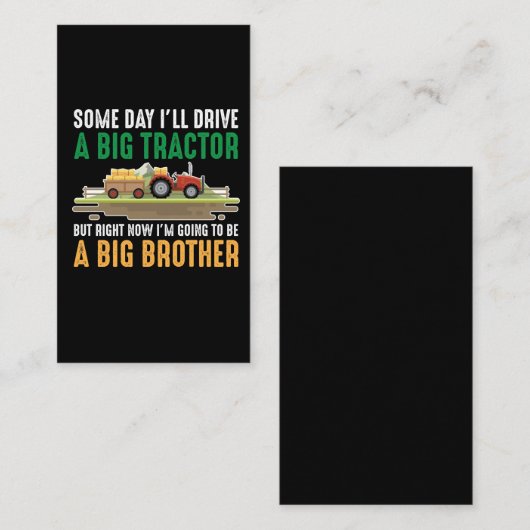 トドラービッグブラザーグラフィックトラクター兄弟姉妹ソン 名刺 (正面/裏面)