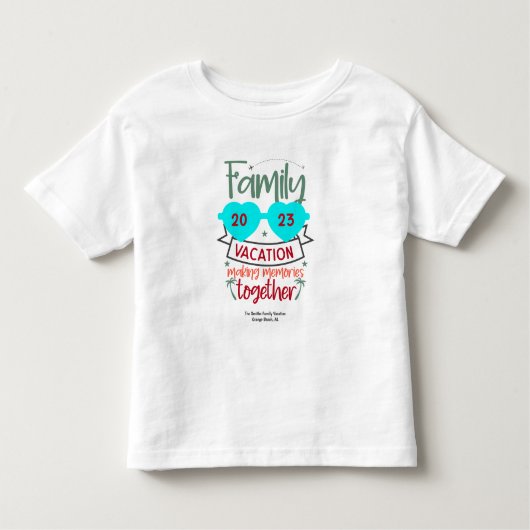 トドラーファミリーバケーションビーチサマーカスタム トドラーTシャツ (正面)