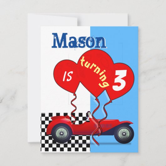 トドラーボーイバースデーパーティ招待状 ノートカード (正面)