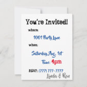 トドラーボーイバースデーパーティ招待状 ノートカード (裏面)