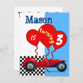 トドラーボーイバースデーパーティ招待状 ノートカード (正面/裏面)