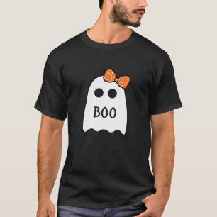 トドラー幽霊ウィズボウブガールズハロウィーン Tシャツ