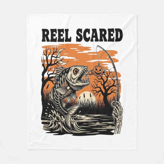 トドラー魚釣りハロウィーン フリースブランケット (正面)