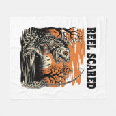 トドラー魚釣りハロウィーン フリースブランケット (正面(横))