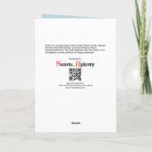 トドラー・キリスト・チャイルドと共に聖ヨセフの即位 カード (裏面)