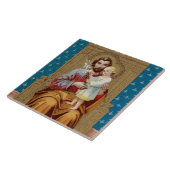 トドラー・キリスト・チャイルドと共に聖ヨセフの即位 タイル (側面)