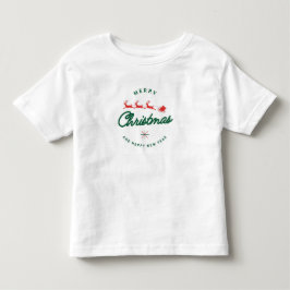 トドラー クリスマスTシャツ メリークリスマス＆ハッピー トドラーTシャツ