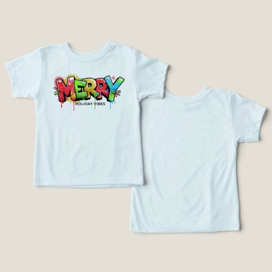 トドラー グラフィティ メリー ホリデー ヴァイブス アパレル (デザイン正面&裏面)