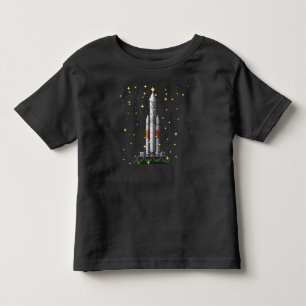 トドラー スペース ロケット ゴールド スター 黒 クリスマス トドラーTシャツ