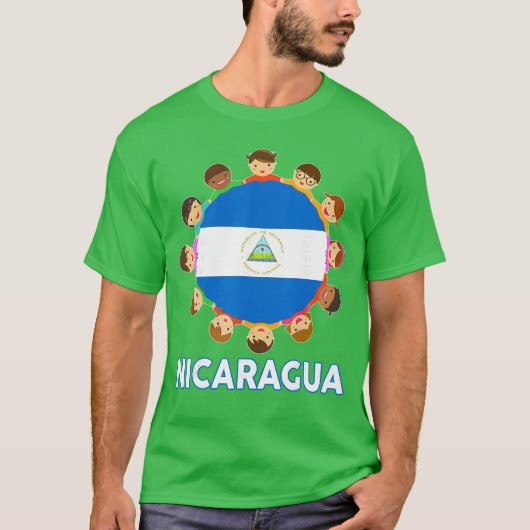 トドラー ニカラグア フラグ ニカラグア系 スペイン系の遺産 Tシャツ (正面)