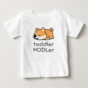 トドラーHODLerドギーコーイン暗号かわいいベビー柴犬 ベビーTシャツ