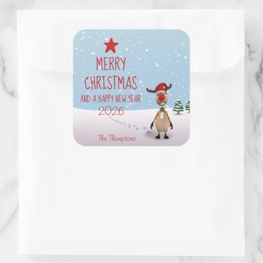 トナおもしろいークリスマスニューイヤーツリー2026 スクエアシール (バッグ)