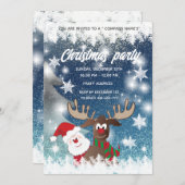 トナおもしろいーサンタのクリスマス企業のパーティーinv 招待状 (正面/裏面)