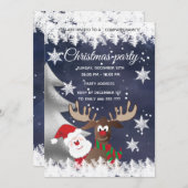 トナおもしろいーサンタのクリスマス企業のパーティーinv 招待状 (正面/裏面)
