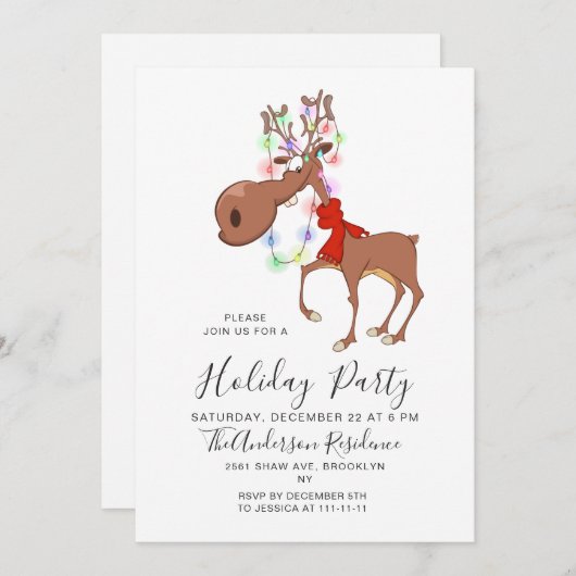 トナおもしろいーダホリデークリスマスイブパーティー 招待状 (正面/裏面)