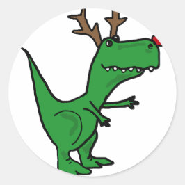 トナおもしろいーダーとしてのクリスマス恐竜 ラウンドシール