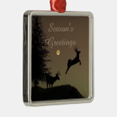 トナお洒落飛んでいるーシルエット メタルオーナメント (右)