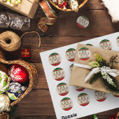 トナイおもしろいアカスタムクリスマス家族 ラウンドシール