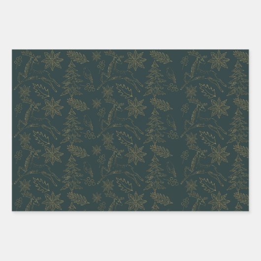 トナインダクリスマスホリデーティシュギフト紙 ラッピングペーパーシート (正面2)