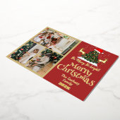 トナエレガントークリスマスファミリーフォトコラージュ 箔シーズンカード (回転した状態)