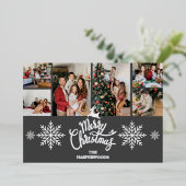 トナエレガントークリスマスファミリーフォトコラージュ 箔シーズンカード (立ち正面)