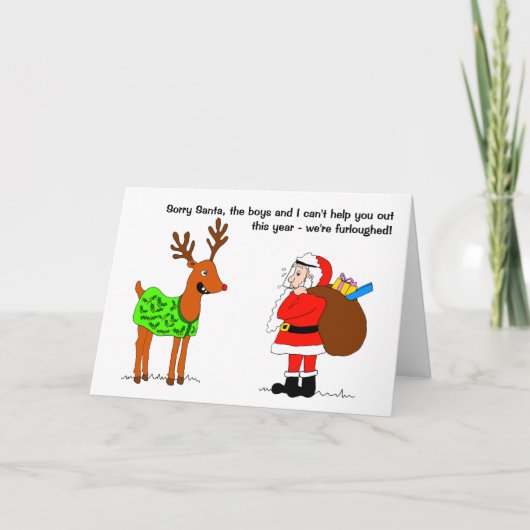 トナカおもしろいイとサンタ·フラー·クリスマス シーズンカード (正面)