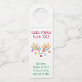 トナカイおもしろいことわざボトルラベル ボトルネックタグ (正面)