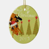 トナカイおもしろいのクリスマス装飾 セラミックオーナメント (右)