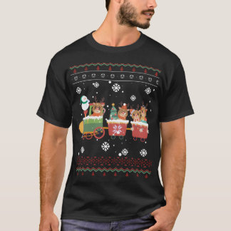 トナカイおもしろいのクリスマス Tシャツ