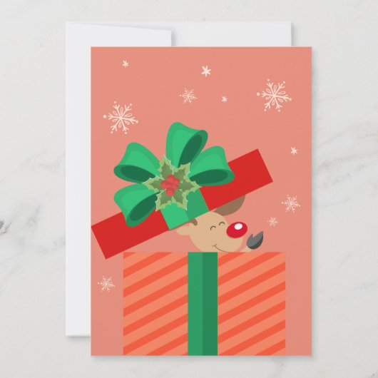 トナカイおもしろいの丸め集団クリスマスパーティー 招待状 (裏面)