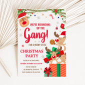 トナカイおもしろいの丸め集団クリスマスパーティー 招待状