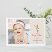 トナカイおもしろいの休日の写真カード。 シーズンカード (スタンド正面)