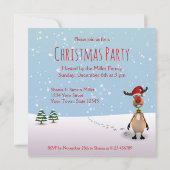 トナカイおもしろいの新年の木2025クリスマス 招待状 (裏面)