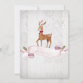 トナカイおもしろいの最初の誕生日の招待 招待状 (裏面)