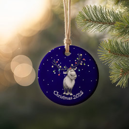 トナカイおもしろいア セラミックオーナメント