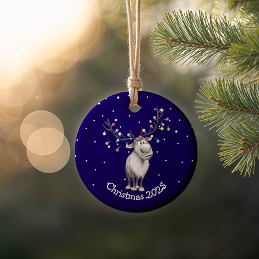 トナカイおもしろいア セラミックオーナメント