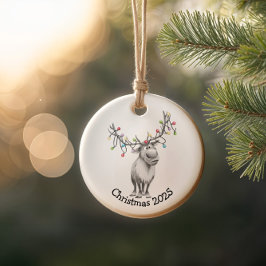 トナカイおもしろいア セラミックオーナメント