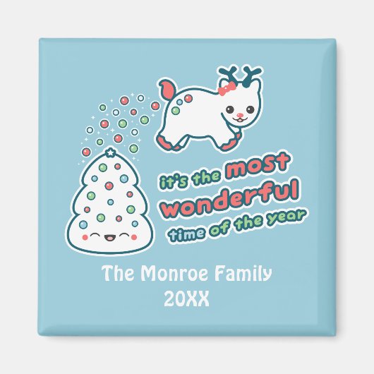 トナカイおもしろいア マグネット (正面)