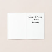 トナカイおもしろいウンチクリスマスの失礼ユーモア 箔カード (内部)