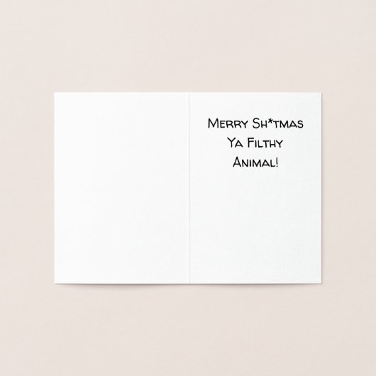 トナカイおもしろいウンチクリスマスの失礼ユーモア 箔カード (内部)