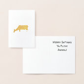 トナカイおもしろいウンチクリスマスの失礼ユーモア 箔カード (ディスプレー)