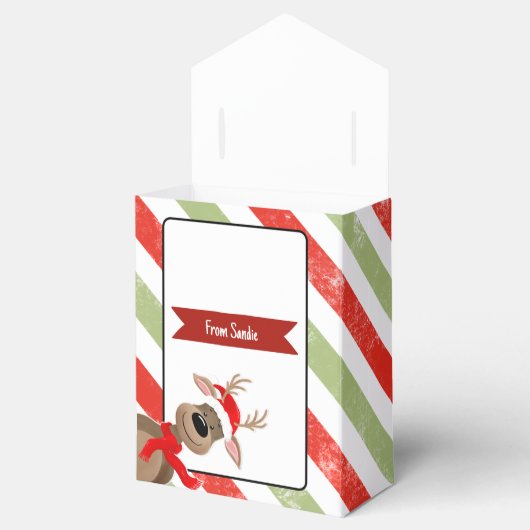 トナカイおもしろいウンチクリスマスホリデーギフトのお願い フェイバーボックス (オープン)