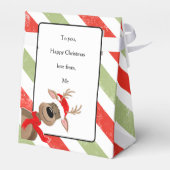 トナカイおもしろいウンチクリスマスホリデーギフトのお願い フェイバーボックス (裏面サイド)