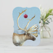 トナカイおもしろいオーナメントクリスマスカード シーズンカード (スタンド正面)