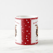 トナカイおもしろいガール名クリスマス コーヒーマグカップ (中央)