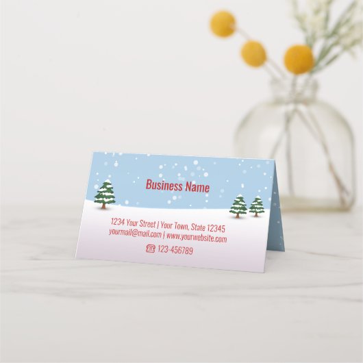 トナカイおもしろいクリスマスツリーのギフトカード プレイスカード (裏面)